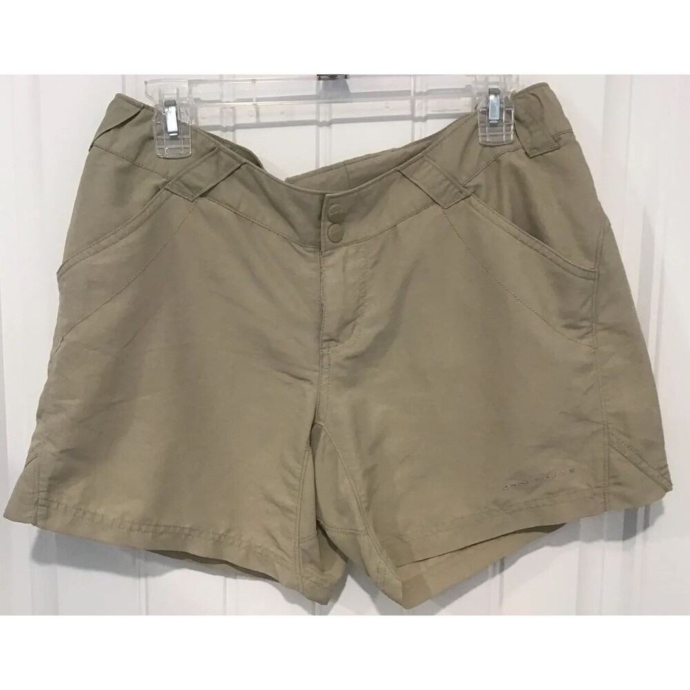 NWOT Women’s Columbia PFG Khaki Nylon Utility Chino Outdoor Shorts Omni-Shade M